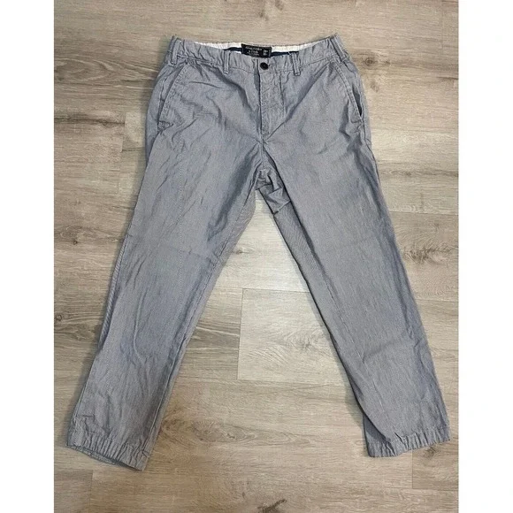Abercrombie Fitch Pants Striped Khaki Straight Leg W 28 Waist 30 Length - Picture 1 of 7